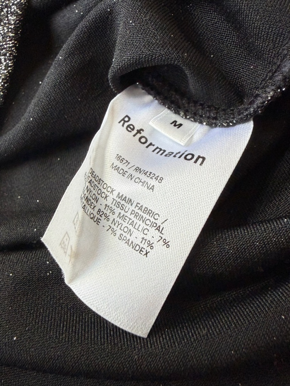 Reformation Saturn Bodysuit Glitter Black Silver Shimmer Sleeveless Size M - Picture 5 of 9